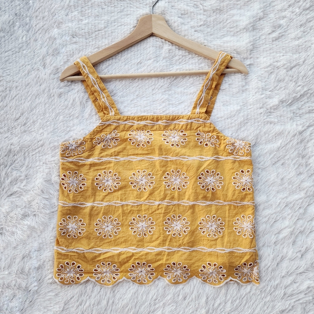 Loft‎ Marigold Embroidered Eyelet Tank